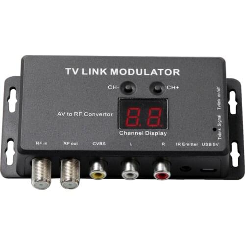 TM70 UHF TV LINK Modulator AV to RF Converter IR Extender with 21 Channel Display PAL/NTSC Modulator