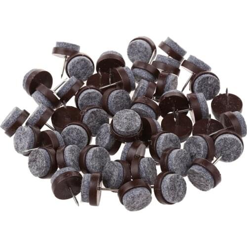 UPPERX 50pcs Chair Leg Floor Felt Pad Skid Glide DIY Nail Protectors 20mm Dia