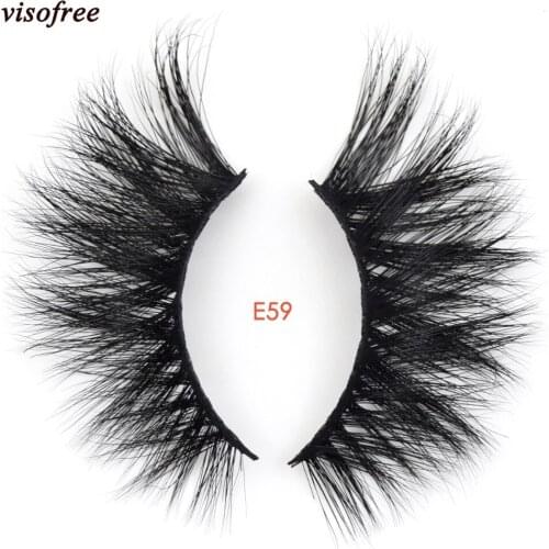 Visofree Mink False Eyelashes 25mm Lashes 27mm Mink Lashes Handcrafted Full Volume Dramatic Eyelashes Luxury 3D Mink Lashes 59E