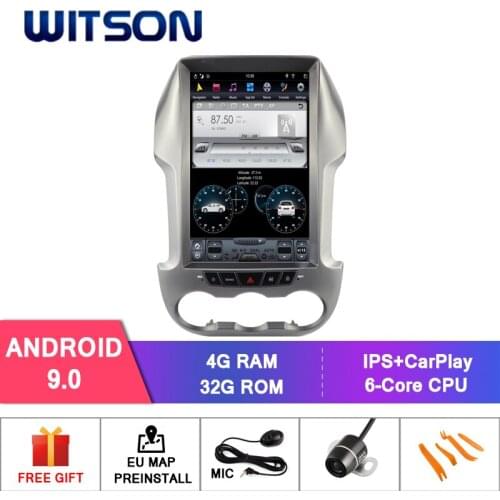 WITSON Android 9.0 TESLA STYLE For FORD RANGER 2008-2014 4GB 32GB GPS NAVIGATION AUTO STEREO VERTICAL SCREEN+DAB+OBD+TPMS