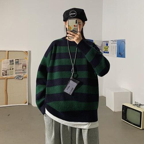 2021 Legible Autumn Winter Sweater Women Casual Women Sweater Pullovers Striped Jumper Warm Teen Gril Sweaters