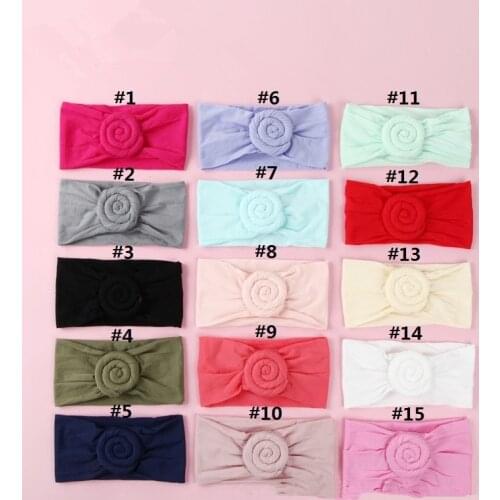 1pcs 27Colors Soft Children Nylon Headbands Stretchy wrinkle Head bands for Girls Cute headwear headwrap hair accessory
