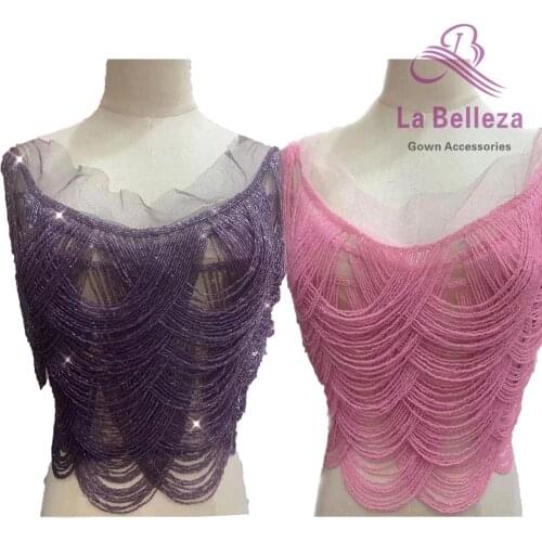 1Piece Gold/Silver/Blue/Gary/orange/beige/pink/purple fringe patch,fringe appliques, beads patch,wedding gown appliques