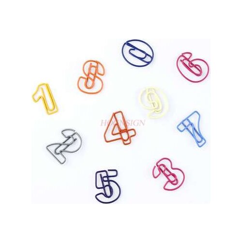 10pcs Color number paper clip number paper clip stop sign safety pin office supplies clip student supplies
