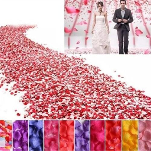 500pcs Wedding Events Decoration Silk Rose Petals Table Artificial Flowers Engagement Celebrations Party Supplies