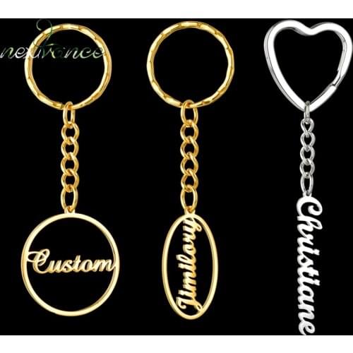 Nextvance Customized Keychain Stainless Steel Name Date Creativity Personalized Nameplate Key chain For Women Child Jewelry Gift
