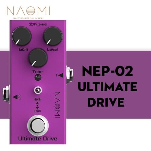 NAOMI Ultimate Drive Electric Mini Guitar Effect Pedal Single True Bypass DC 9V NEP-02 Toggle Option Fast