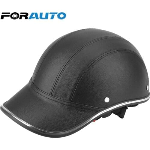 FORAUTO Motorcycle Half Helmet Baseball Cap Style For Cafe Racer Chopper Scooter Safety Hard Hat Half Face Vintage Summer Cap