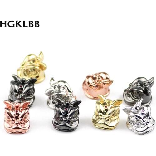 HGKLBB 4pcs Lion Dance head Copper beads Spacer animal Charms Loose beads for Jewelry making Pendants bracelet DIY accessories