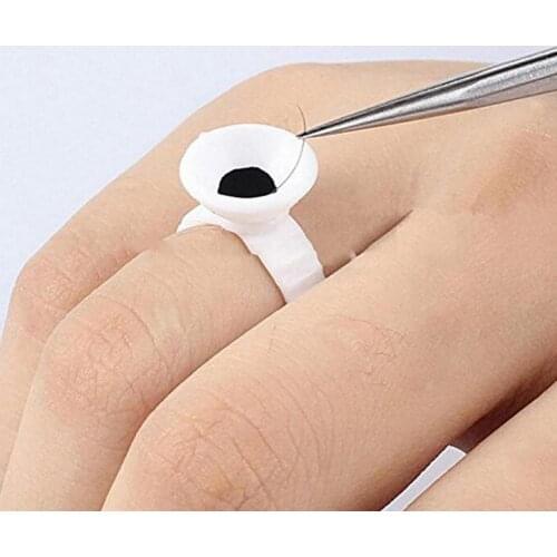 50Pcs Pigment Glue Rings Ink Holder for Eyebrow Permanent Makeup Tattoo Supplies Disposable Useful Ring Shape