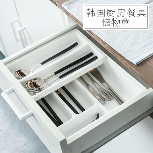 Creative Plastic Drawer Organizer Drawer Divider Kitchen Cutlery Storage Box Cabinet Chopsticks Spoon Forks Organizer Box