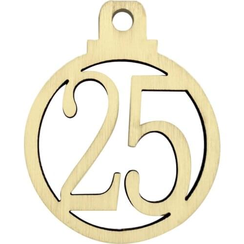 25pcs Round Tags Number Wooden Christmas Advent Calendar Table Tags For Xmas Advent Calendar Countdown 1-25 Numbers Signs