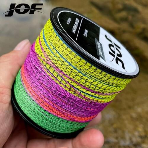 JOF 8 Strands Speckled Fishing Line 300M/500M Multifilament Speckled Braided Wire Accessories Super Strong Cord For Carp Fishing