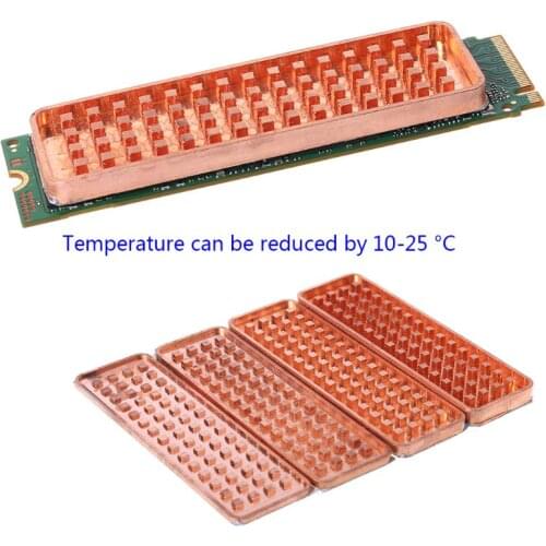 Copper NVME M.2 Heat sink 2280 SSD Metal Sheet Thermal Conductivity Silicone Wafer Cooling Fan M2 Heatsink 32CB