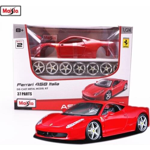 Maisto 1:24 Ferrari -458 8 styles Ferrari assembled alloy car model assembled DIY toy tool boy toy gift collection