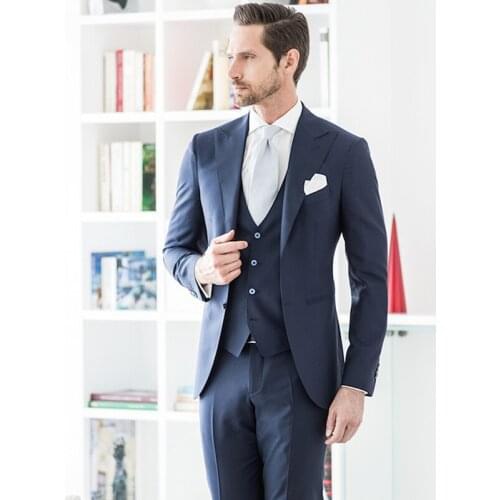 Mucielee Cheap Male Suits Slim Fit Mens Formal Wear Men Prom Suit Wedding Groom Blazer Masculino 3 Pieces (jacket+pants+Vest)