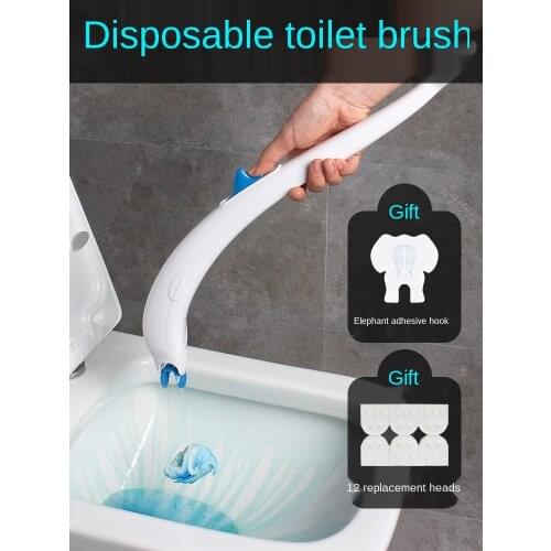 Disposable Toilet Brush Disposable Replacement Head Household Non-Dead Angle Wall-Mounted Toilet Brush Toilet Cleaning Brush
