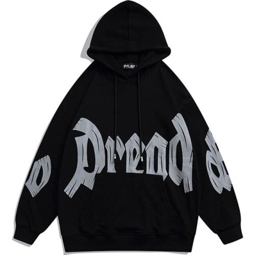 2021 Autumn Hoodie Sweatshirt Streetwear Hip Hop Letter Printed Harajuku Hooded Pullover White Black Hipster Tops