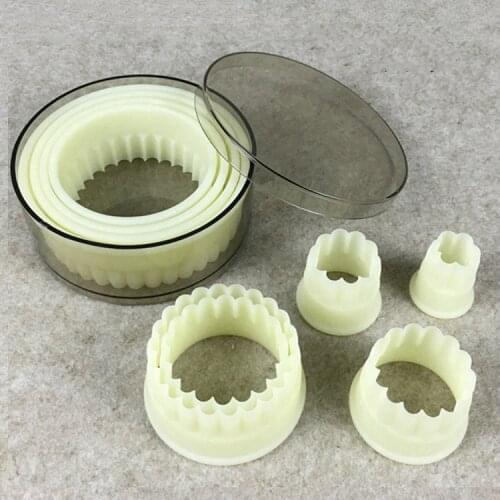 Food Grade Plastic 9pcs/set Fluted Circle Round Shaped Nylon Cookie Sweets Candy Food Fruit Cutter