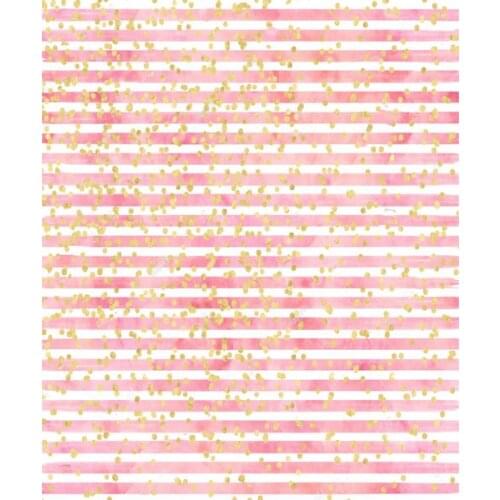 Striped Birthday stripe pink gold glitter background polyester or Vinyl cloth High quality Computer print wall backdrop