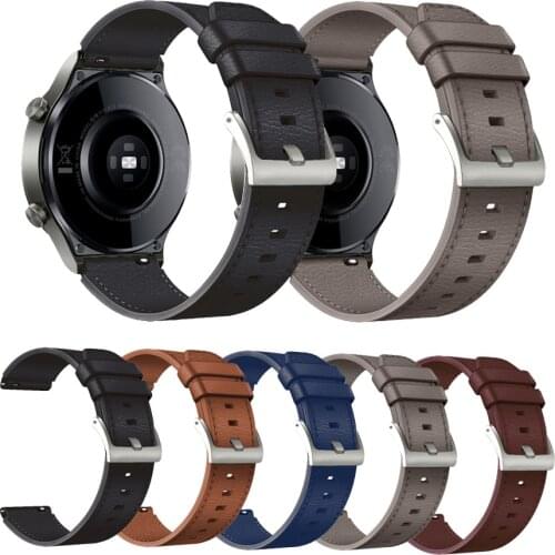 Watch Band 22mm Genuine Leather Strap For Huawei GT 2 GT2 Pro Watch Strap Replacements Honor Magic 1 2 46mm Watch Mens Strap
