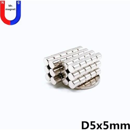 1000pcs 5mm x 5mm Strong Round Cylinder Neodymium Industrial Magnet 5*5 N35 NEW 5x5 Art Craft Connection 5x5