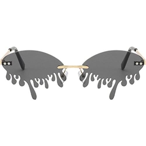 Dripping Frame Rimless Sunglasses Novelty Trendy Sunglass Eyewear Tears Sun Glasses