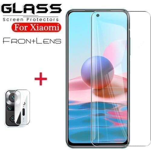 2IN1 Tempered Glass Screen Protector + Lens Camera Protective For Redmi Note 10 Pro Max 10s 10d 10X pro Mi 10T Pro Cover Glass