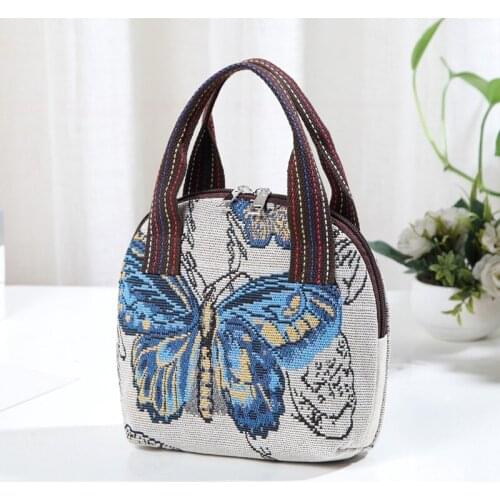 Womens Hand Bags Trend Mini Purses Cotton100% Ladies Summer Stylish Retro Self Made Preparation Female Small Cheap Tote Bag