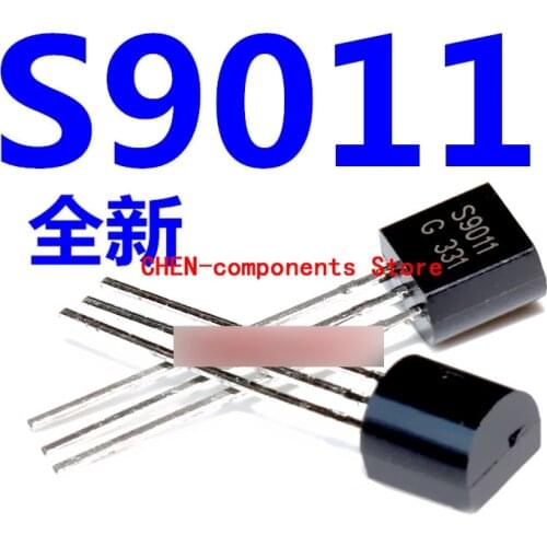 100pcs S9011 TO-92 30V/0.03A NPN Low power transistor