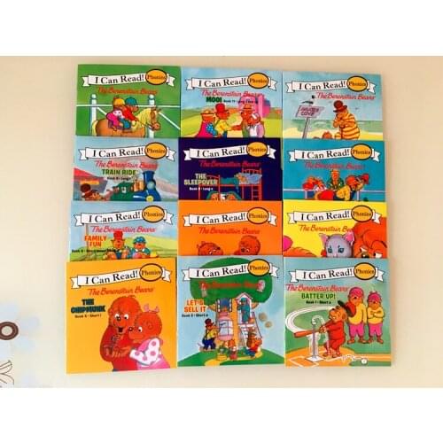 12books/set I Can Read Phonics In English Books for Children Kids Story Picture Pocket Books Baby Learning English Language Toys