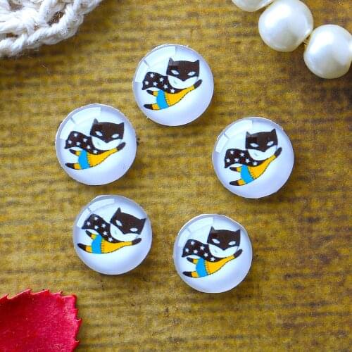12mm 25mm 14mm 16mm 18mm 20mm Photo Glass Cabochons Round Cameo Set Handmade Settings Bat 12