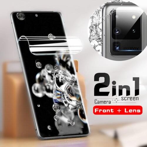2In1 For Samsung Galaxy S21 Ultra Protective Glass Hydrogel Film 3D On Samsun S21 Plus S21 FE Camera Lens Screen Protector