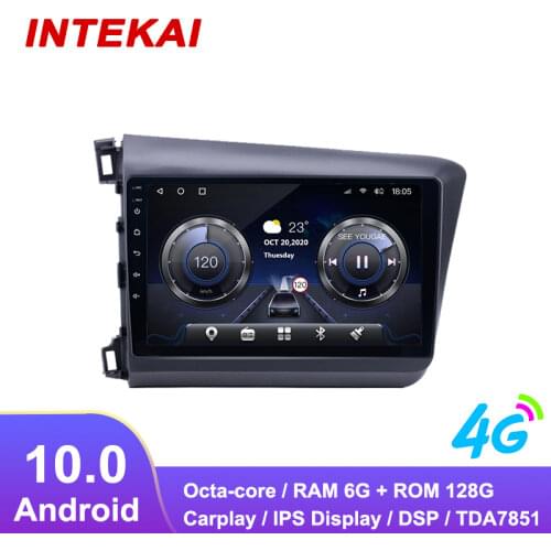 9"Android 10.0 Car Radio GPS Navigation autoradio multimedia player for honda CIVIC LHD 2012 2013 head unit stereo