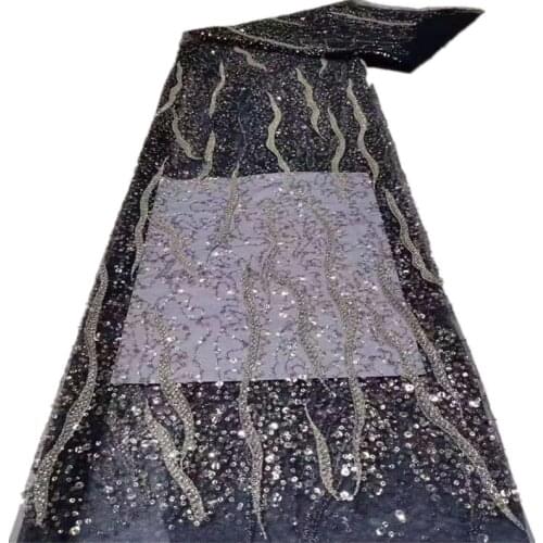 African Lace Fabric High Quality French Tulle Net Laces Nigerian Embroidered Fabric Lace with Sequins for Women CD-240