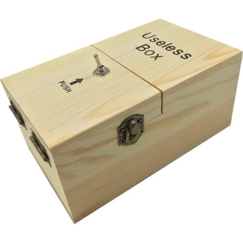 Anti -stress Useless Box Electronic Useless Box Toy Funny Decoration From Woods Table Tricky Toys From Novelty wood
