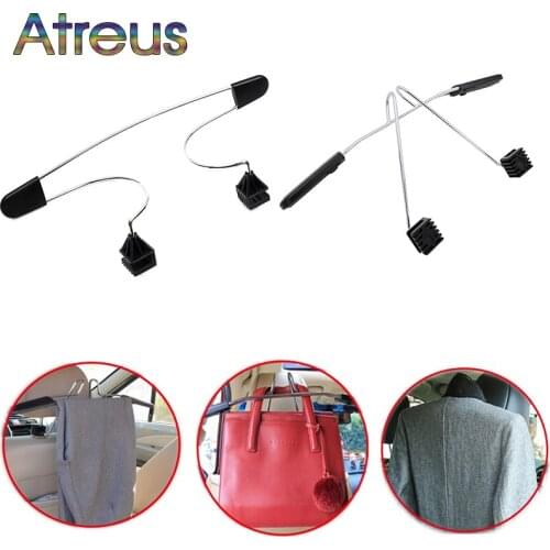 Atreus 1Pcs Car hanger metal stainless steel headrest hanger for Toyota Corolla RAV4 Subaru XV Chevrolet Cruze Aveo sail Saab