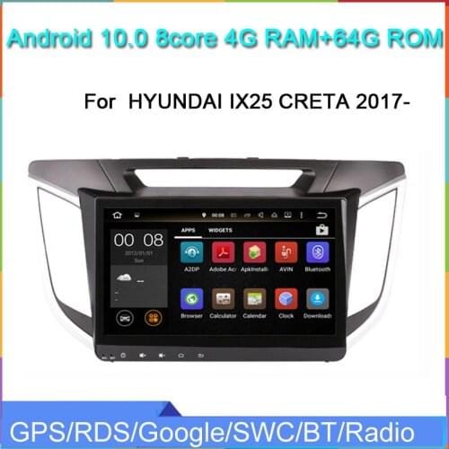 1024*600 touch screen car dvd multimedia player for IX25 CRETA 2017- with android10.0 car audio autoradio wifi