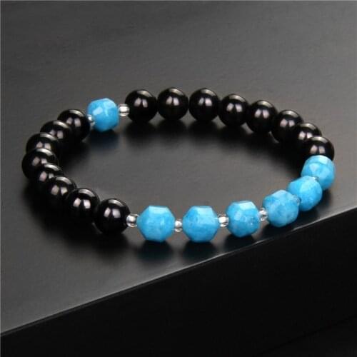 Onyx Bracelet Natural Stone lapis lazuli Bracelets 8mm Round Irregular Agates Beaded Yoga Bracelet Jewlery for Women Men Gifts