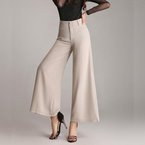 Lady Modern Wide-legged Trousers Adult National Standard Dance Pant Friendship Dance Trousers High Waist Trumpet Pants B-6879