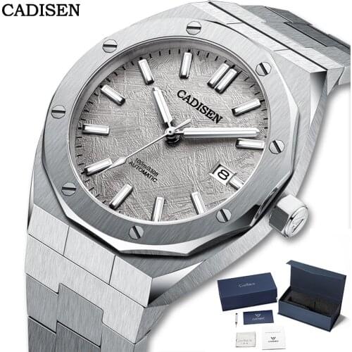 2021 New CADISEN Automatic Mechanical Watch Top Luxury Brand Mens Watch Fashion Stainless Steel Strap Luminous Waterproof Watch