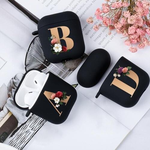 For Apple Airpods 2 1 Case Cover Alphabet Transparent Earphone Protector Cute 26 letters Accessories For Airpods 2 Airpods Cases