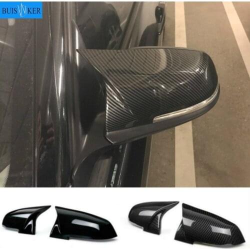 For BMW 1 2 3 4 X Series Rear View Side Mirror Cover F20 F21 F22 F23 F30 F32 F36 X1 E84 F87 M2 Carbon fiber pattern Accessories