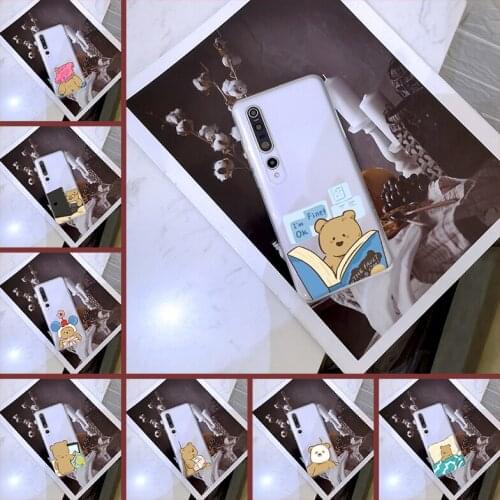 Phone Case For Xiaomi Mi 10 Lite Pro Youth Play Silicone Transparent Soft Cute Bear Back Cover For Xiaomi Mi Note 10 Lite Pro