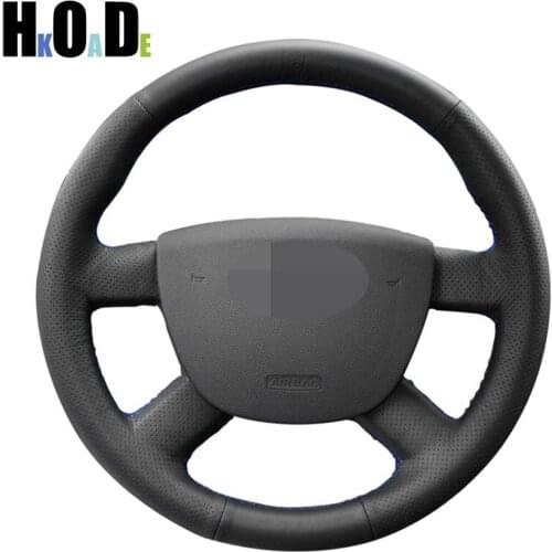 Black Artificial Leather DIY Car Steering Wheel Cover for Ford Kuga 2008-2011 Focus 2 2005-2011 C-MAX 2007-2010 Transit