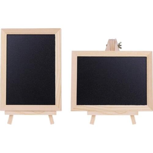 Wood Tabletop Chalkboard Double Sided Blackboard Message Board Children Kids Toy M17F