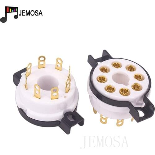 EIZZ Ceramic 8pin Tube Socket Valve Base For KT88 EL34 5AR4 6L6 6CA7 6SL7 6SN7 Vacuum Tube Amplifier HIFI Audio Vintage