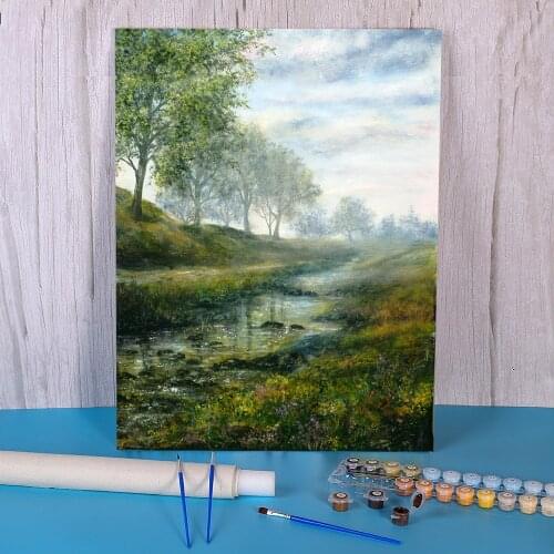 Natural Scenery Der DIY Painting By Numbers Complete Kit Oil Paints 50*70 Canvas Painting Paintings For Adults Handiwork Art