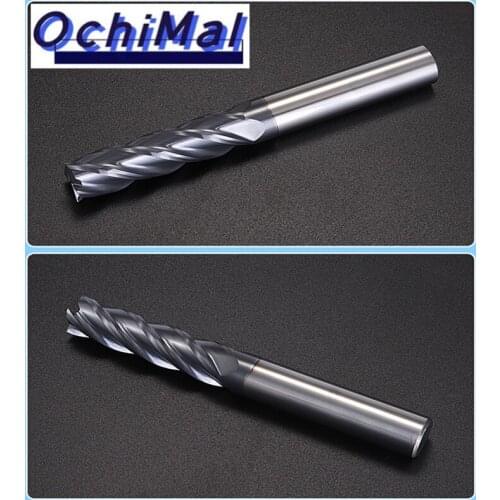 Tungsten Steel Milling Cutter HRC50 4 Flute Alloy Carbide End Mill Cnc Tools 2mm 3mm 4mm 5mm 6mm d M3 M4 M5 M6 M8 M10 Hand Tools