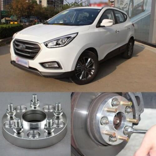 4pcs New Billet 5 Lug 12*1.5 Studs Wheel Spacers Adapters For Hyudai I30/IX35/Sonata/Coupe/Rohens Coupe/Tucson/Santa Fe/Elantra